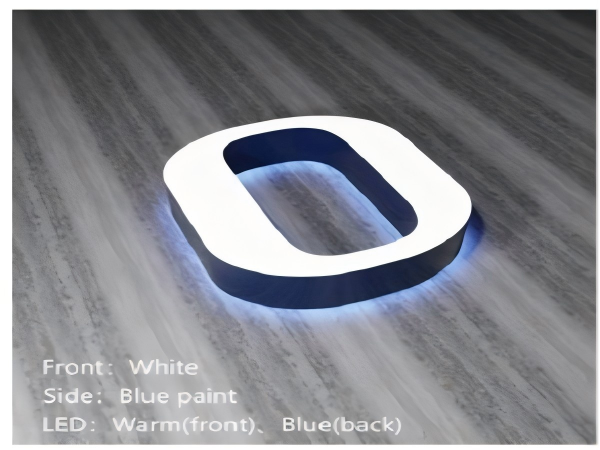 MLC-12-FB Metal Channel Luminous Letter Light in Front and Back Halo Without Edge